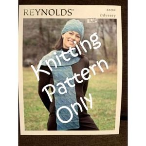 New Reynolds Yarns Odyssey 82269 Dominoe Scarf & Hat Knitting Pattern